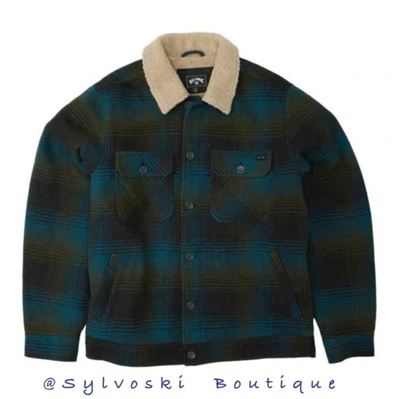 🔥Billabong Barlow Pattern Fleece Button-Up Shirt Jacket NWT - Picture 2 of 5